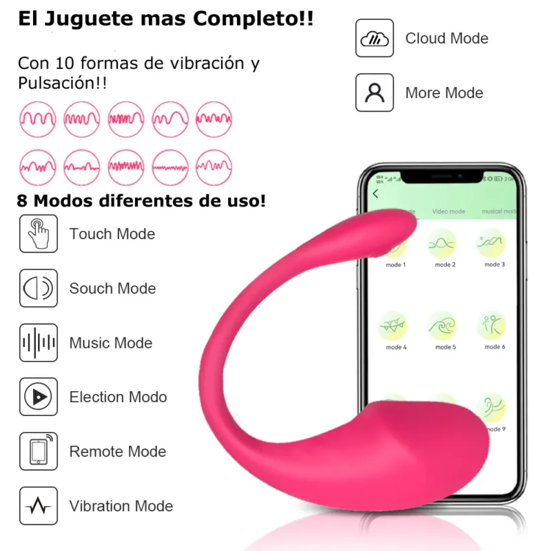 Vibrador Huevo Bala Inalámbrico Remoto Control Celular App - Bluethoot
